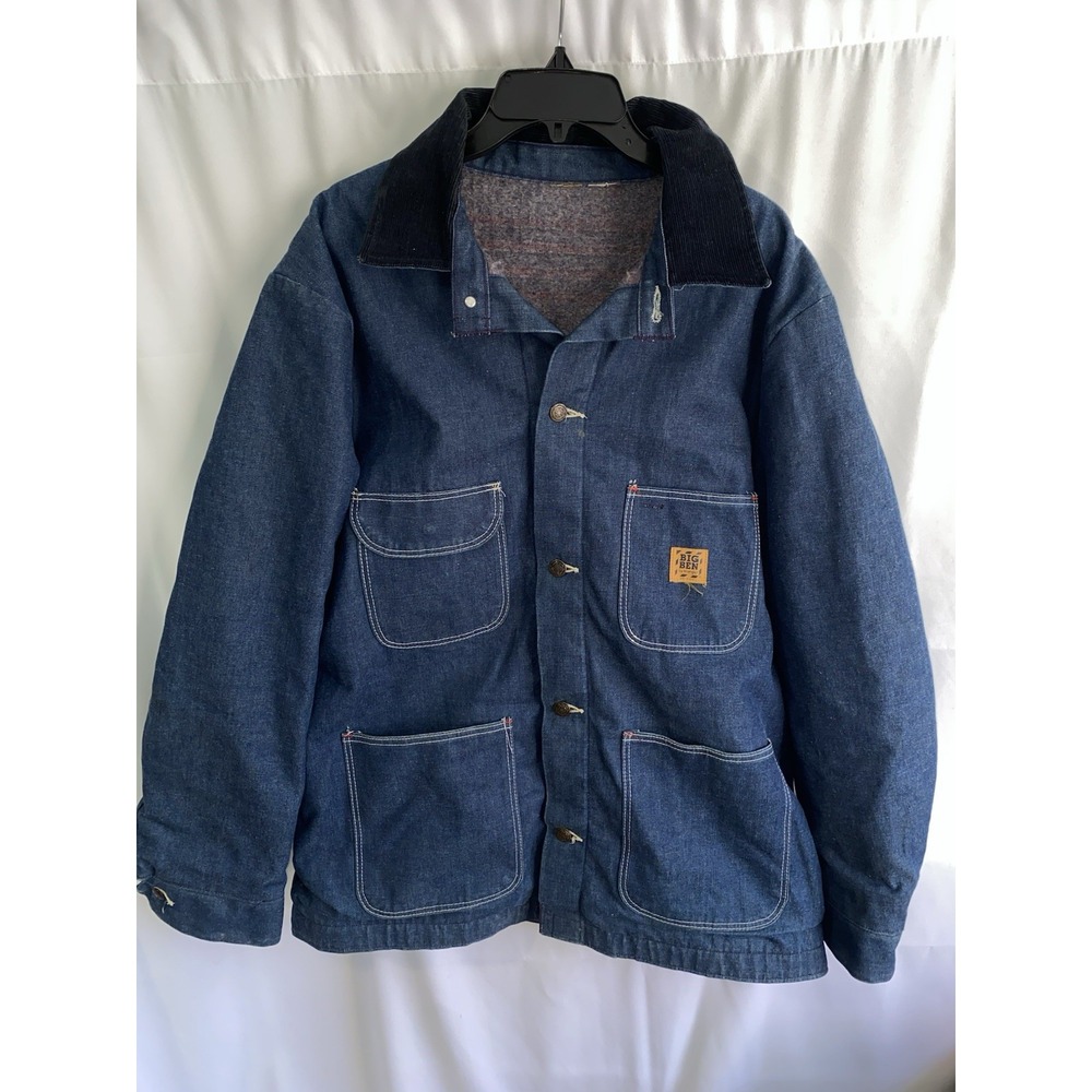 Vintage Big Ben By Wrangler Denim Jacket Blanket Lined Chore USA Made Mens 24x30